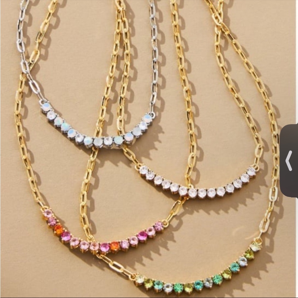 Anthropologie Glassy Stone Arch Necklace